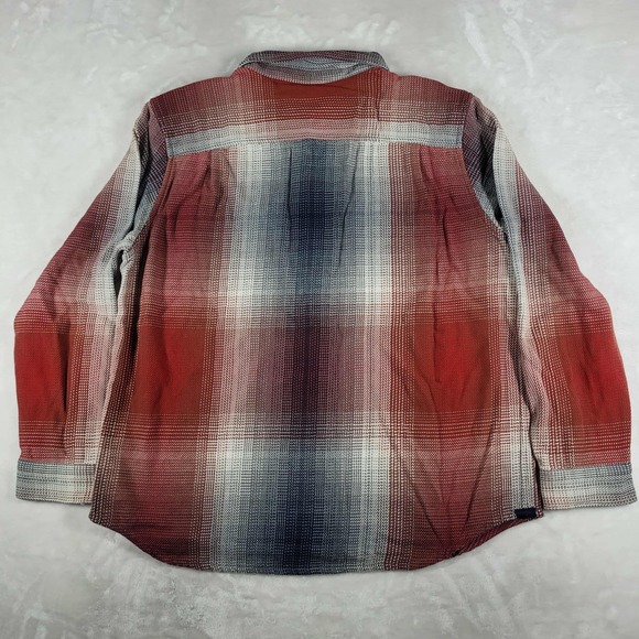 Outerknown Blanket Shirt Men's XL Red White Blue Plaid Flannel Heavy NWT - Picture 5 of 9